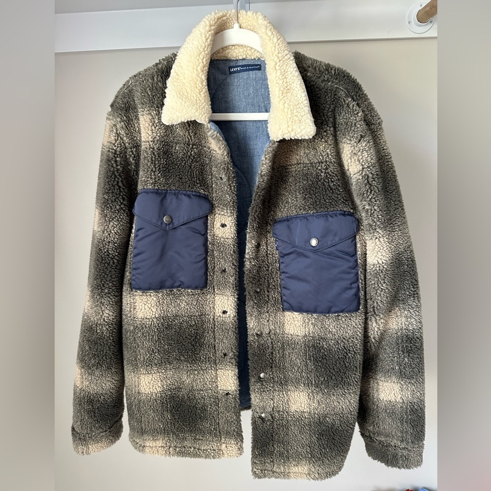 RARE Levi’s Made & crafted men’s Sherpa plaid coat